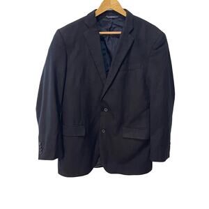 Brooks Brothers Blazer Men 40L Black Wool Suit Jacket Cupro Lining Union Made